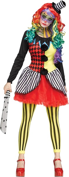 Women's Freakshow Clown Costume - Fun World, Adult Large