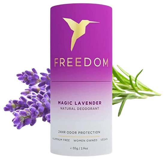Freedom EWG Verified 100% Natural Aluminum Free Deodorant Stick For sensitive Skin for Women & Men - Cruelty Free, and It REALLY works (Lavender, ECO Paper)