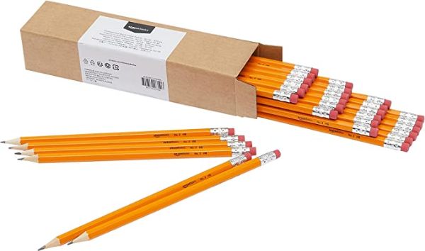Amazon Basics Woodcased #2 Pencils, Pre-sharpened, HB Lead, Box of 30