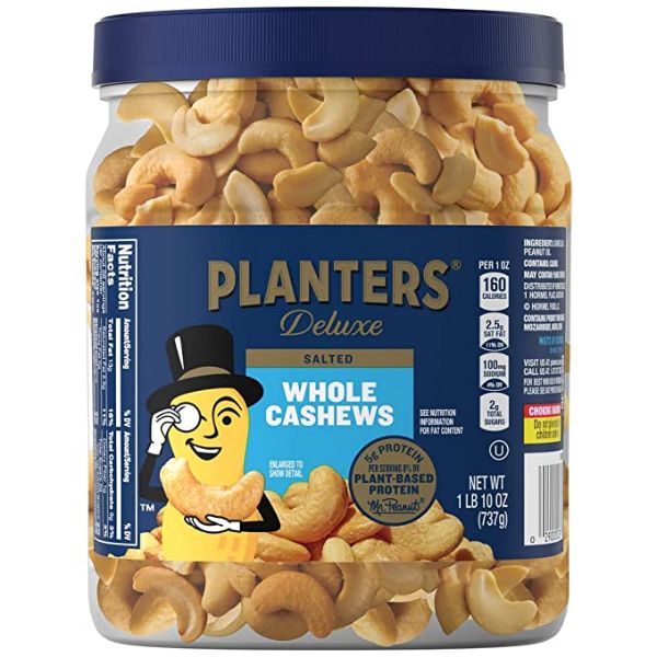 Fancy Whole Cashews with Sea Salt, 26 oz. Resealable Jar - Made with Simple Ingredients - Good Source of Vitamins and Minerals - Kosher (Packaging May Vary) - PLANTERS