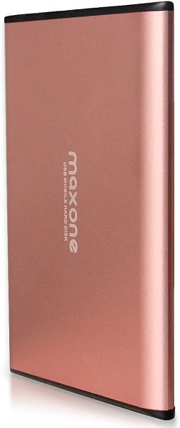 Maxone 320GB Ultra Slim Portable External Hard Drive HDD USB 3.0 for PC, Mac, Laptop, PS4, Xbox one - Rose Pink