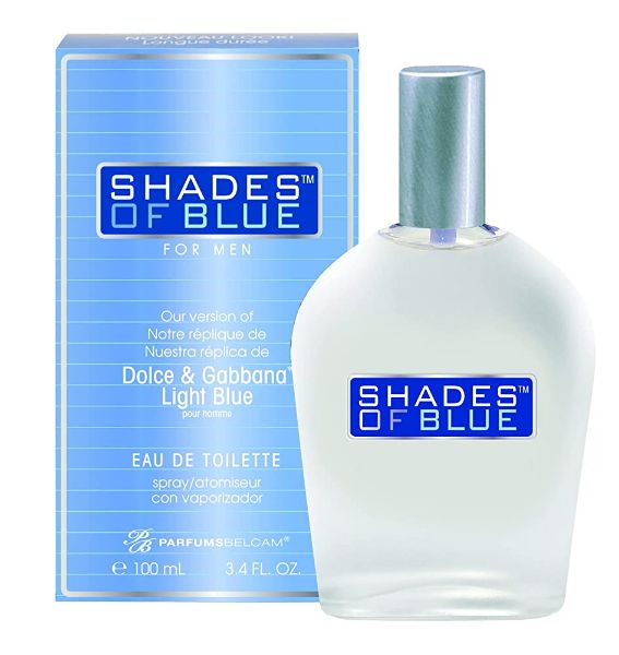 Shades of Blue for Men our Version of Dolce & Gabanna Light Blue EDT,White,3.4 Fl Oz (Pack of 1)