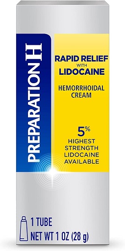 Preparation H Rapid Relief Hemorrhoid Cream 1 Oz Tube.