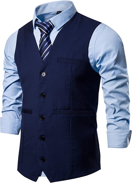 DONGD Mens Formal Suit Vest Business Dress Vest for Suit or Tuxedo