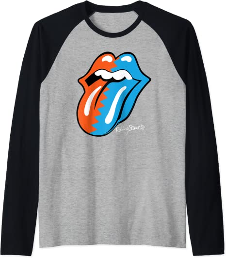 Rolling Stones Official Zig Zag Tongue '89 Raglan Baseball Tee