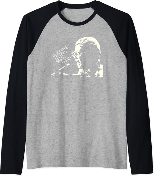 Elton John Official Goodbye Yellow Brick Road Cover Raglan Baseball Tee