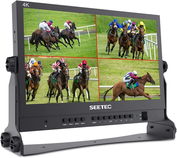 SEETEC ATEM156 15.6 Inch Live Streaming Broadcast Director Monitor with 4 HDMI Input Output Quad Split Display for ATEM Mini Video Switcher Mixer Pro Studio Television Production