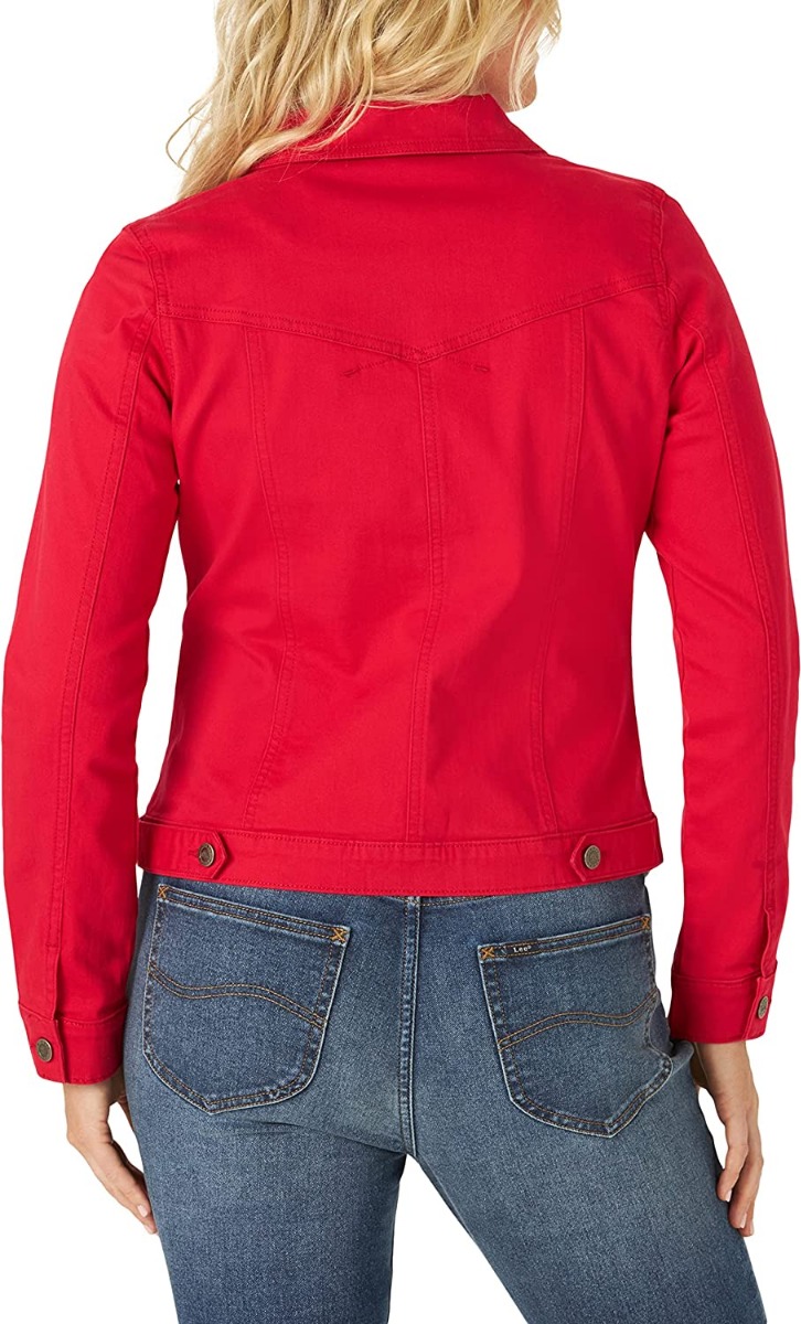 Riders by Lee Indigo Women's Denim Jacket, Jalapeno Cherry Red, X-Small