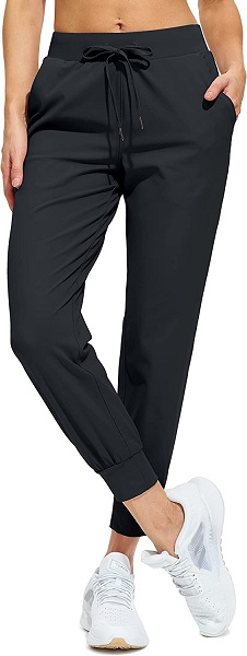 Libin Women's Joggers Pants Athletic Sweatpants with Pockets Running Tapered Casual Pants for Workout,Lounge, Black M