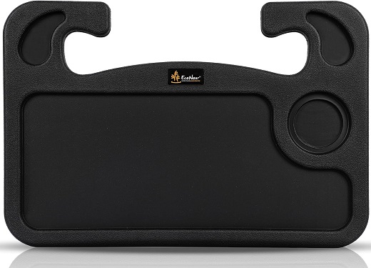 2 in 1 Car Steering Wheel Desk | Steering Wheel Tray for Laptop Car Mount with Pen Holder | Car Food Tray for Eating with Drinks Holder | Multipurpose Travel Car Accessories By EcoNour
