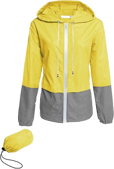 Raincoat Women Lightweight Waterproof Rain Jackets Packable Outdoor Hooded Windbreaker