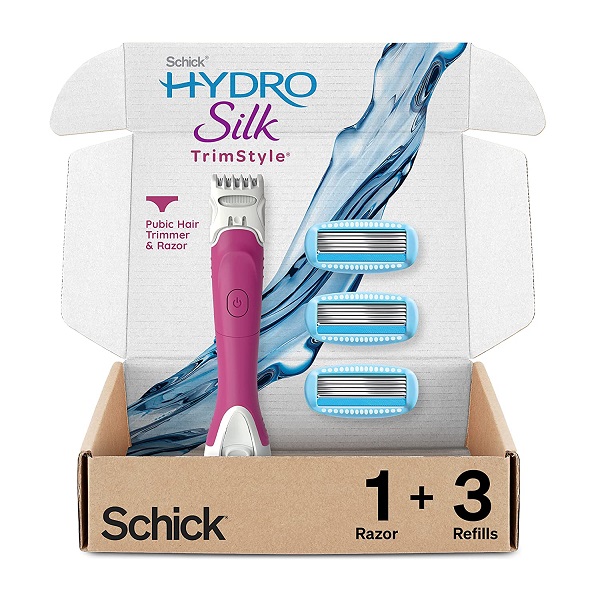 Schick Hydro Silk TrimStyle Moisturizing Razor for Women with Bikini Trimmer and 3 Refills