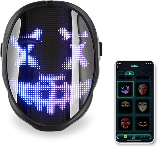 CHEMION LED Face Mask - Customizable Colors & Animations via Bluetooth App