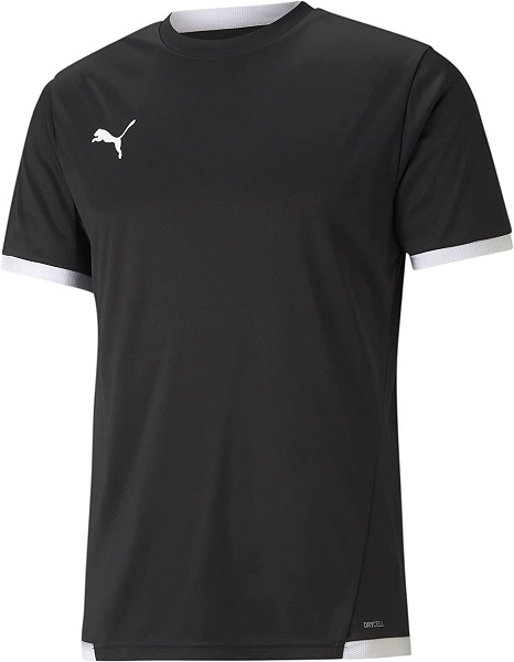 PUMA mens Teamliga Jersey T Shirt, Black/White, Large US