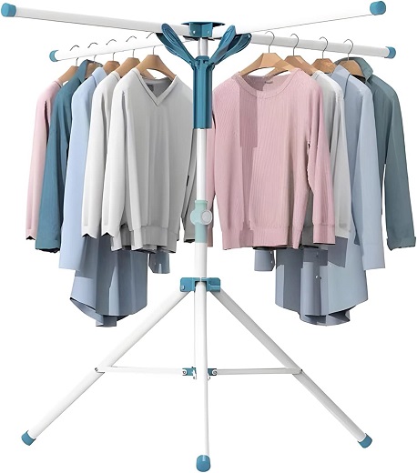 Tripod Clothes Drying Rack Folding Indoor, Portable Drying Rack Clothing and Height-Adjustable