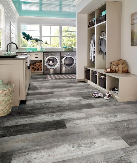 MSI McKenna 7 in. x 48 in. Luxury Vinyl Flooring, Rigid Core Planks, LVT Tile, Click Lock Floating Floor, Waterproof LVT, Wood Grain Finish, Digby Gray-Dark, 23.77 Square Feet
