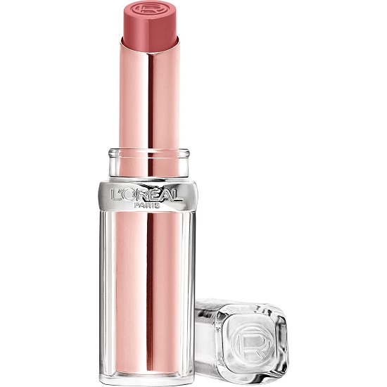 L'Oreal Glow Paradise lipstick collection showcases various shades, including Nude Heaven.
