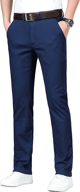 ESSYSHE Men’s Slim Fit Chino Pants Stretch Casual Khaki Pants for Men 011Navy A34X28