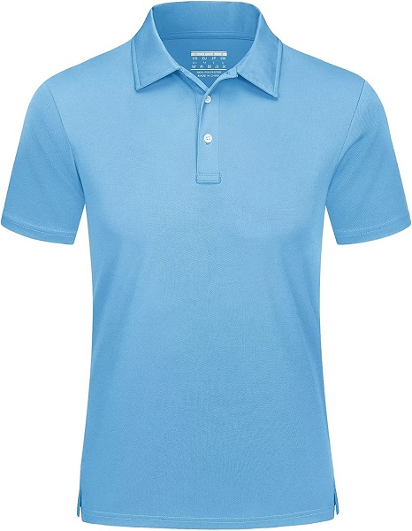MAGCOMSEN Short Sleeve T Shirts for Men Polo Shirts for Men Golf Polos for Men Fall Shirts Fishing Shirts Work Shirts Casual Shirt Quick Dry Golf Polo Shirts for Men Sky Blue