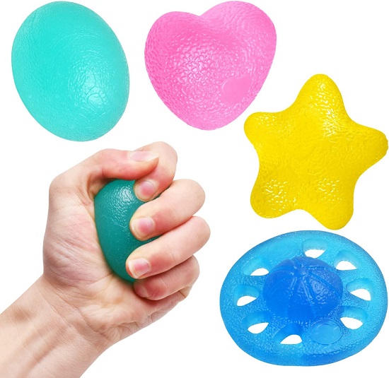 Hand Grip Strength Trainer,Finger Exerciser - Stress Relief Balls for Adults and Kids,Squeeze Balls - Finger Wrist Muscles Arthritis Training Grip Exerciser Strengthening