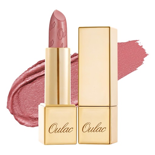 Oulac Light Pink Lipstick for Women with Metallic 3D Shine