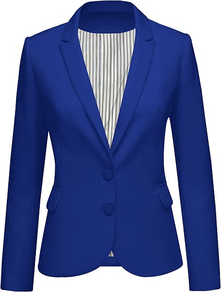 LookbookStore Blazer Jackets for Women Casual Blazers for Women Fashion 2022 Jacket Suit Work Office Two Buttons Blazer Jacket Suit Office Clothes Size Medium Women Blue Blazer Size 8 Size 10