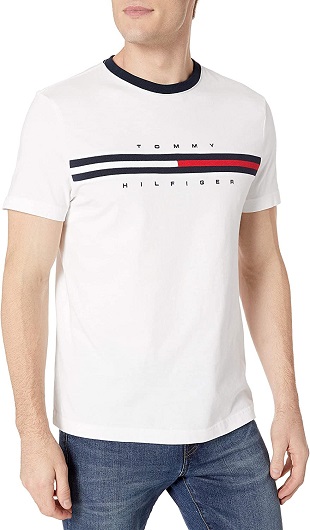 Tommy Hilfiger Men's Short Sleeve Signature Stripe Graphic T-Shirt