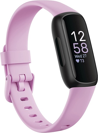 Fitbit Inspire 3 Health & Fitness Tracker with Stress Management, Workout Intensity, Sleep Tracking, 24/7 Heart Rate and more, Lilac Bliss/Black, One Size
