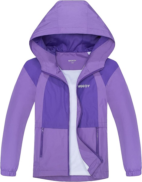 Girls Rain Jacket Hood Lightweight Waterproof Raincoat Rain Coats for Girls Kids