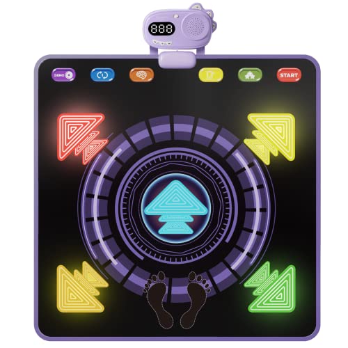 Joyjoz Dance Mat, Arcade Style Light-up Dance Pad with Portable Wireless Player, Dance Toy with 4 Game Modes, Best Birthday Xmas Gifts for 6 7 8 9 10 11 12 Years Old 33.5"X33.5" (Arcade Style)