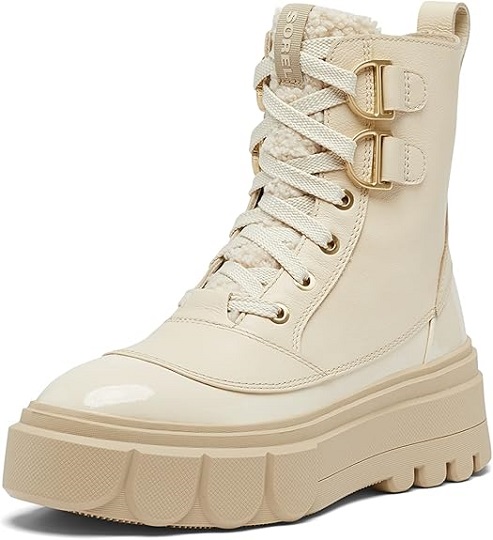 Sorel Women's Caribou X Boot Lace Waterproof Cozy Boots - Bleached Ceramic, Oatmeal - Size 11