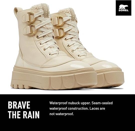 Sorel Women's Caribou X Boot Lace Waterproof Cozy Boots - Bleached Ceramic, Oatmeal - Size 11