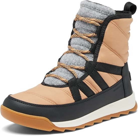 SOREL Women's Whitney ll Plus Lace Waterproof Boot - Tawny Buff, Black - 8
