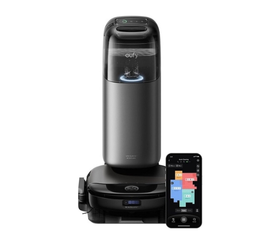 eufy Omni S1 Pro Robot Vacuum with self-emptying and floor washing features