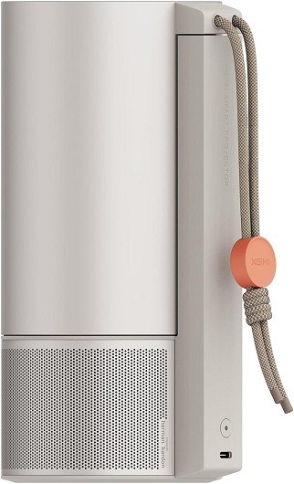 XGIMI MoGo 3 Pro portable projector on desk with built-in stand and Netflix interface