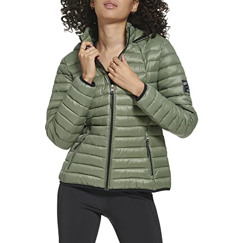 Tommy Hilfiger Women's Long Sleeve Zip Up Windbreaker, Basil, Medium