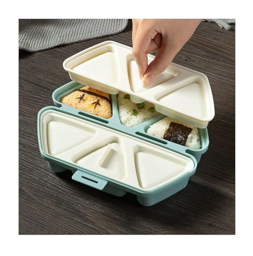 Lioong Onigiri Mold Triangle Sushi Mold 6 at Once Cavity Press Onigiri Rice Balls Non-stick Maker Tools For Seaweed Rice Balls Sushi Musubi