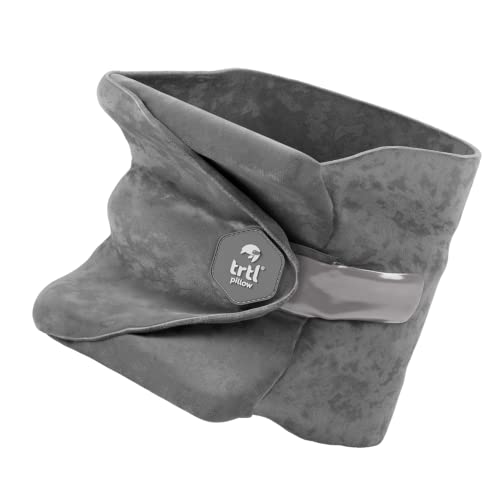 trtl Travel Pillow for Neck Support- Super Soft Neck Pillow with Shoulder Support and Cozy Cushioning Lightweight and Easy to Carry - Machine Washable - Grey