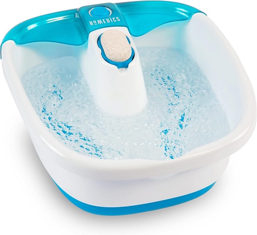 Bubble Mate Foot Spa with Toe Touch Control, Invigorating Bubbles, Splash Proof, Raised Massage Nodes, and Removable Pumice Stone by HoMedics