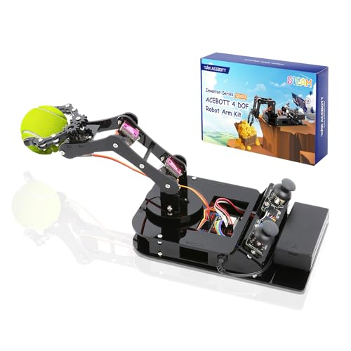 ACEBOTT 4 DOF ESP32 Programmable Robotic Arm Kit, Robotics Kit App Remote Control Robot Toys Compatible with Arduino, STEM Educational DIY Robot Arm Kit Gift for Teenagers & Adults