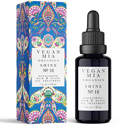 Vegan Mia - USDA Organic Hair Growth Oil - Organic Rosemary Oil for Hair Growth, Castor Oil, Jojoba Oil & Argan Oil for Intense Hydration, and Potent Botanicals for Visibly Healthier Hair - Hair Growth Oil & Scalp Treatment for Women & Men, 1 fl oz