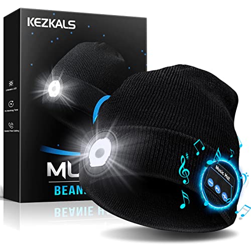 Gifts for Men, Bluetooth Beanie Hat Stocking Stuffers for Men, Mens Gifts for Christmas, Cool Gadgets for Men, Dad, Husband, Boyfriend, Grandpa, Him, Tech Gifts for Men Who Have Everything Black