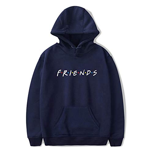 Unisex Friends Print Hoodies Casual Friends Hooded Sweater Long Sleeve Pullover Sweatshirt Blue