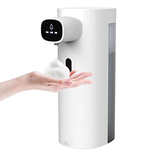 Bertreno Automatic Soap Dispenser, Foaming Soap Dispenser USB Rechargeable Touchless Hand Soap Dispenser with 3 Adjustable Soap Volume for Kitchen Bathroom 300ml