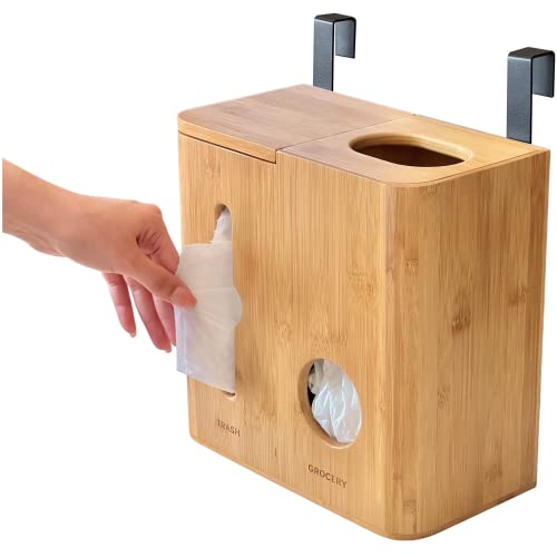 Ayos Grocery Bag Holder & Trash Bag Dispenser - 2 in 1 - Plastic Bag Holders for Grocery Bags and Garbage Bags - Under Sink Organizers and Storage/Wall Mounted/Pantry - Fits 13 Gallon Trash Bag