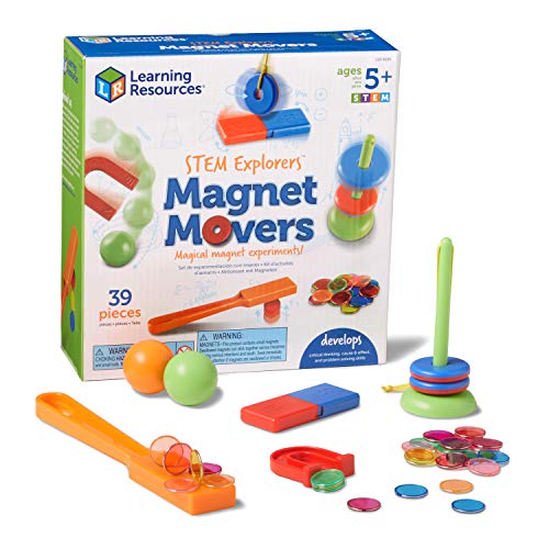 Learning Resources STEM Explorers - Magnet Movers, Develops Critical Thinking Skills, STEM Certified Toys, Educational Preschool Toys, 39 Pieces, Ages 5+