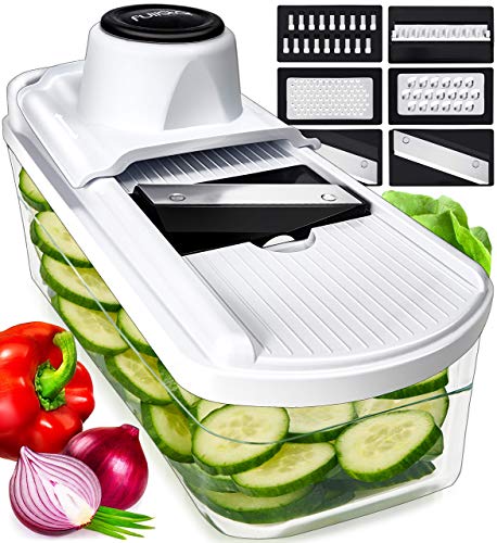 Fullstar Mandoline Slicer Vegetable Slicer and Vegetable Grater - Potato Slicer Food Slicer Veggie Slicers Mandoline Slicer Cutter Grater - Veggie Slicer Onion Slicer Fruit Slicers for Fruits