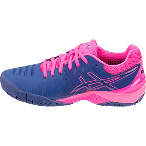 ASICS Women's Gel-Resolution 7 Tennis Shoes, 9, Blue Print/Blue Print
