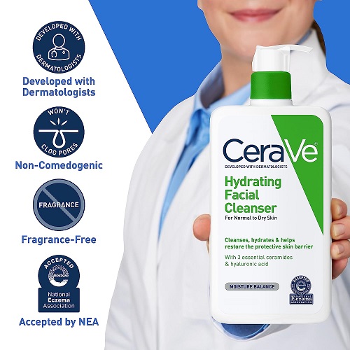 CeraVe Hydrating Facial Cleanser for Normal to Dry Skin