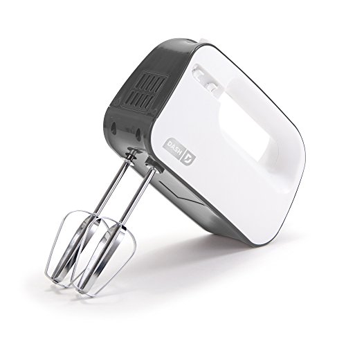 Dash SmartStore Compact Hand Mixer Electric for Whipping + Mixing Cookies, Brownies, Cakes, Dough, Batters, Meringues & More, 3 Speed - Grey